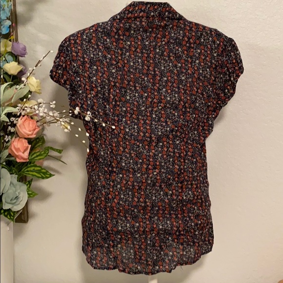 Quiz Bazaar Women’s S Floral Black Red Blouse Top - Picture 3 of 4